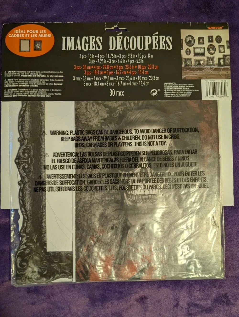 Amscan Dark Manor Halloween Frame Cutouts (30 Pieces) - New In Sealed Pack